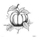 pumpkin, fall leaves, apples tattoo design idea
