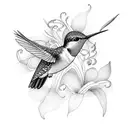 hummingbird and lily of the valley tattoo design idea