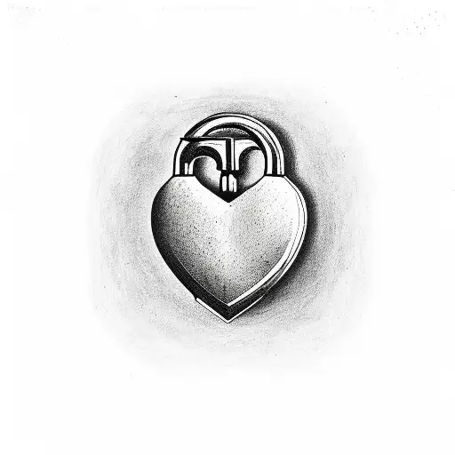 heartkey with an heartlock tattoo design idea