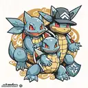 squirtle and lucario tattoo design idea