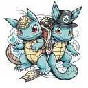 squirtle and lucario tattoo design idea