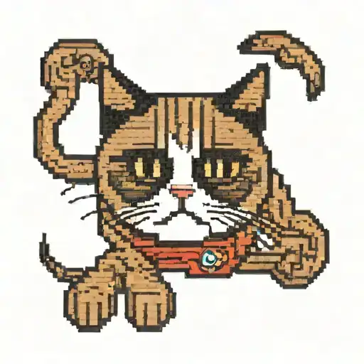 cross-stitch, grumpy cat tattoo design idea