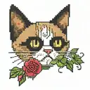 cross-stitch, grumpy cat tattoo design idea