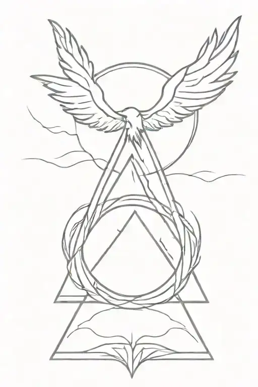 deathly hallows and pheonix rising from the ashes tattoo design idea