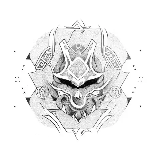 neo tribal & cyber sygil style, two branches going up the shoulders to neck tattoo design idea