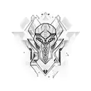 neo tribal & cyber sygil style, two branches going up the shoulders to neck tattoo design idea