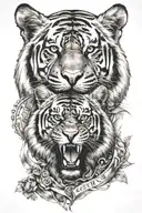 tiger and egal with sumerian text tattoo tattoo design idea