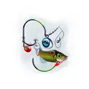 fishing hook tattoo design idea