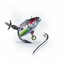 fishing hook tattoo design idea