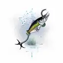 fishing hook tattoo design idea