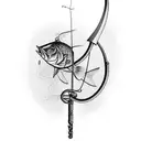 fishing hook tattoo design idea