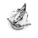 fishing hook tattoo design idea