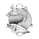 fishing hook tattoo design idea
