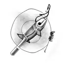 fishing hook tattoo design idea