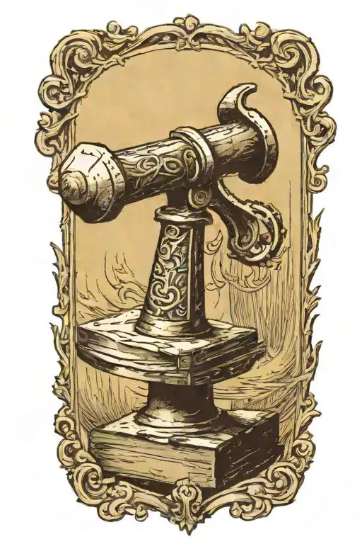 hephetus  hammer and anvil  tattoo design idea