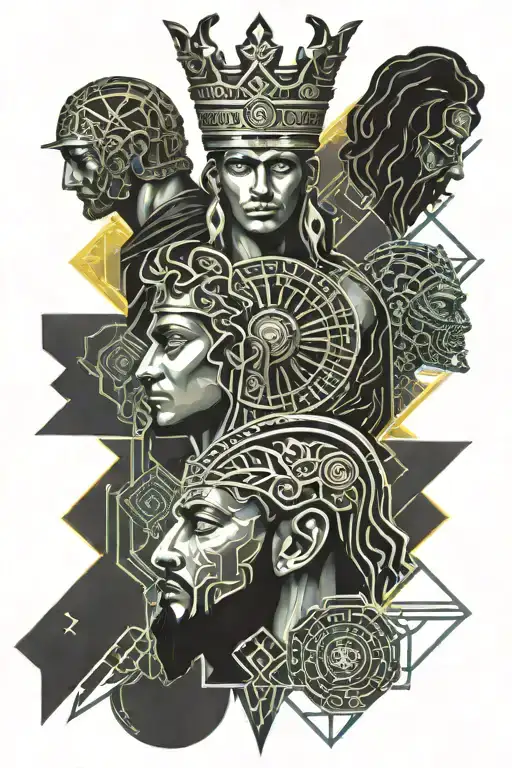 King Solomon, King David, Julias Ceasar, and Alexander the Great tattoo design idea