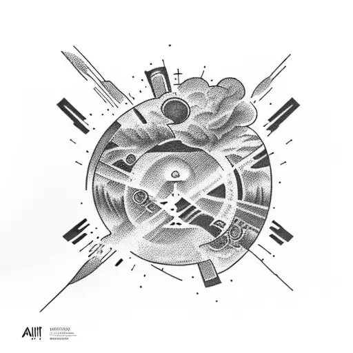atom bomb tattoo design idea
