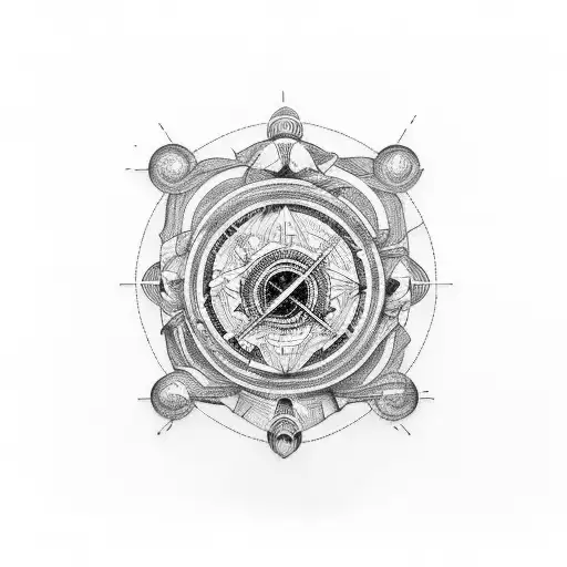 atom tattoo design idea