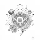 atom tattoo design idea