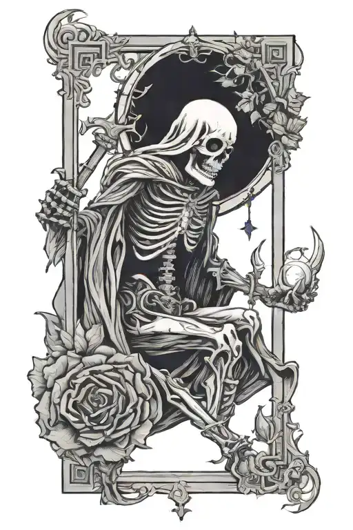 tarot death tarot card tattoo design idea