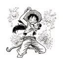 monkey d. luffy tattoo design idea