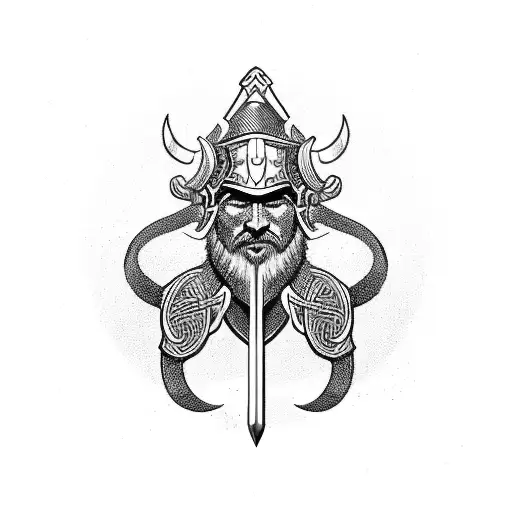 bow viking warrior tattoo design idea