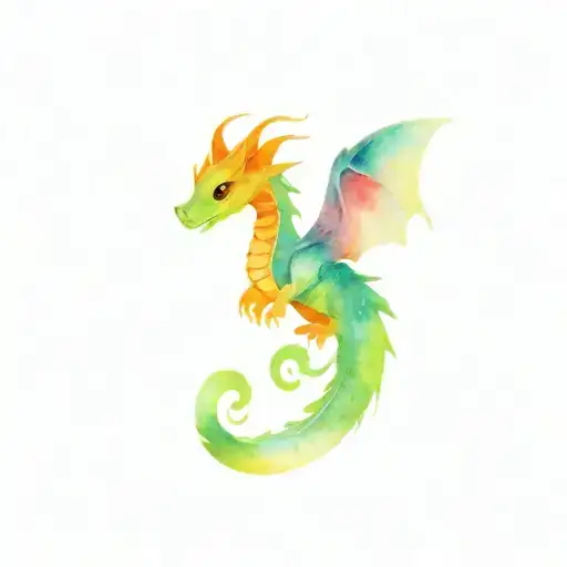 cute dragon tattoo design idea