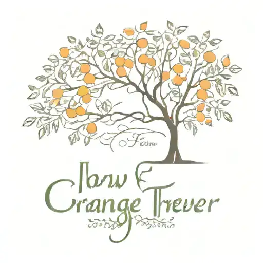 grandson and grandpa at orange tree with the words now and forever included somewhere tattoo design idea