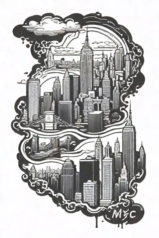 nyc skyline made tattoo design idea