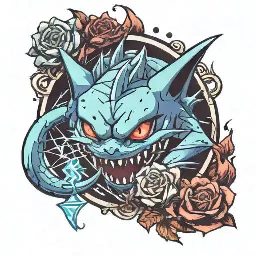 Gengar, Gyrados, Deathly Hallows symbol, The word "always", A Merfolk, A Lightning Bolt, a Lightsaber, The Horde symbol  tattoo design idea