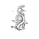 A sea moray with the trident of Poseidon in the center, the moray has to be coiling in a similar to the image tattoo design idea