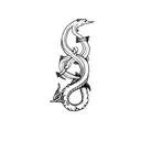 a eel with the trident of poseidon inside tattoo design idea