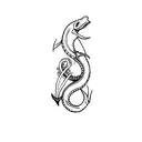 a eel with the trident of poseidon inside tattoo design idea