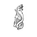 a eel with the trident of poseidon inside tattoo design idea
