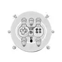 A video game controller with football-themed buttons tattoo design idea