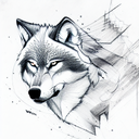 Wolf tattoo design idea