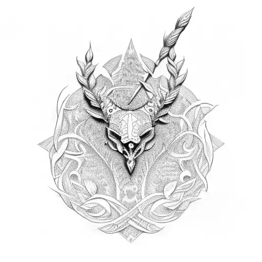 slavic wheat tattoo design idea