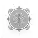 wheat with slavic pattern tattoo design idea