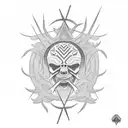 wheat with slavic pattern tattoo design idea