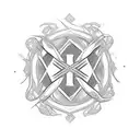 wheat with slavic pattern tattoo design idea