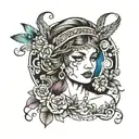 gypsy space surrounded tattoo design idea