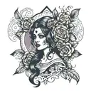 gypsy space surrounded tattoo design idea