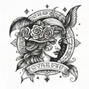 gypsy space surrounded tattoo design idea