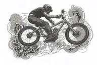 a bmx rider jumping man changing tattoo design idea
