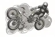 a bmx rider jumping man changing tattoo design idea