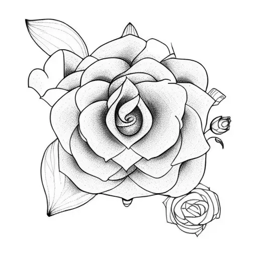 violet , daffodil, rose tattoo design idea