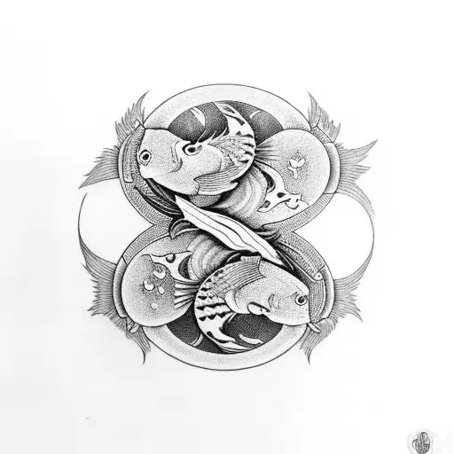 Koi Fish yin yang tattoo design idea