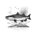 fishing, hunting, alaska, king salmon tattoo design idea