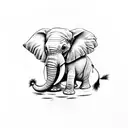 baby elephant tattoo design idea