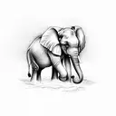 baby elephant tattoo design idea